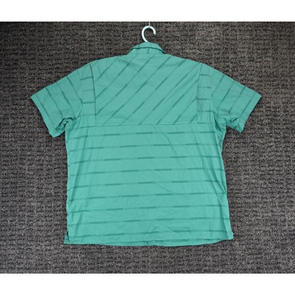 Columbia Shirt Mens XL Green Striped Short Sleeve Vented Omni Shade Outdoors - Picture 9 of 12